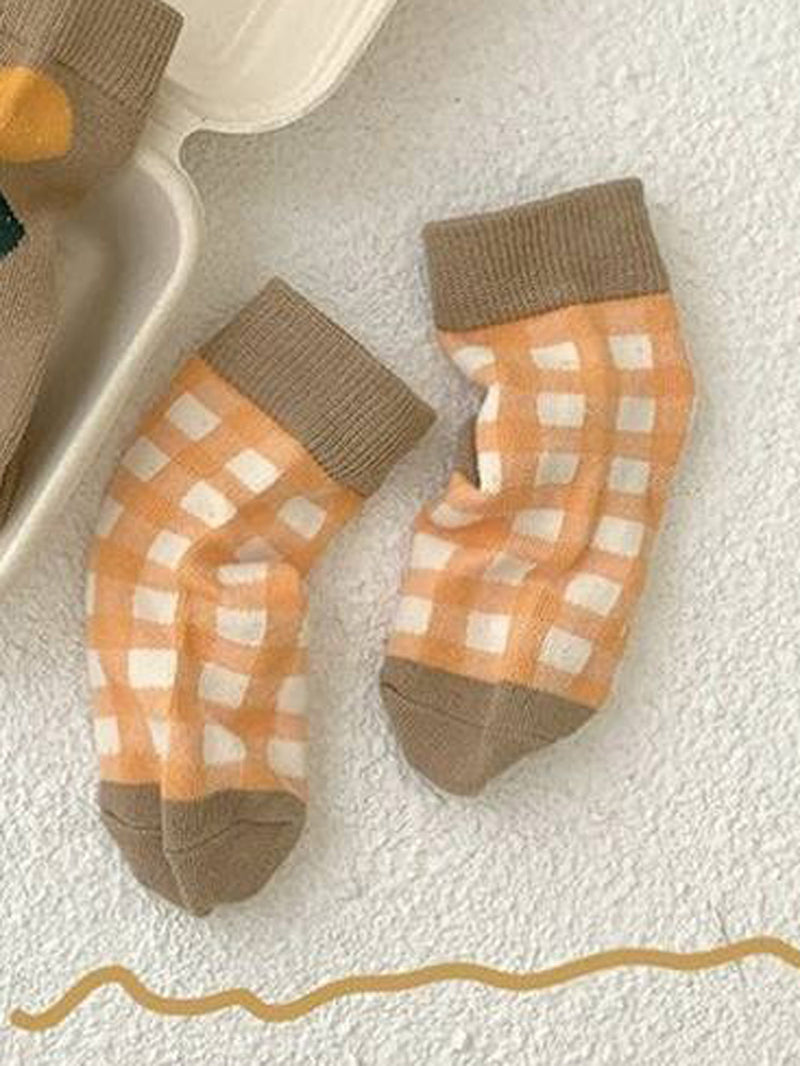 Orange Gingham Socks