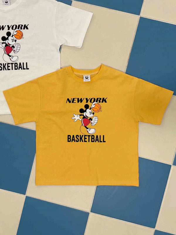New York Basketball Tee in Mustard Yellow