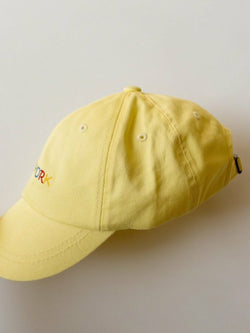 Embroidered New York Cap in Yellow
