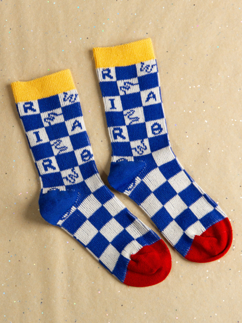 Alphabet Checkered Socks