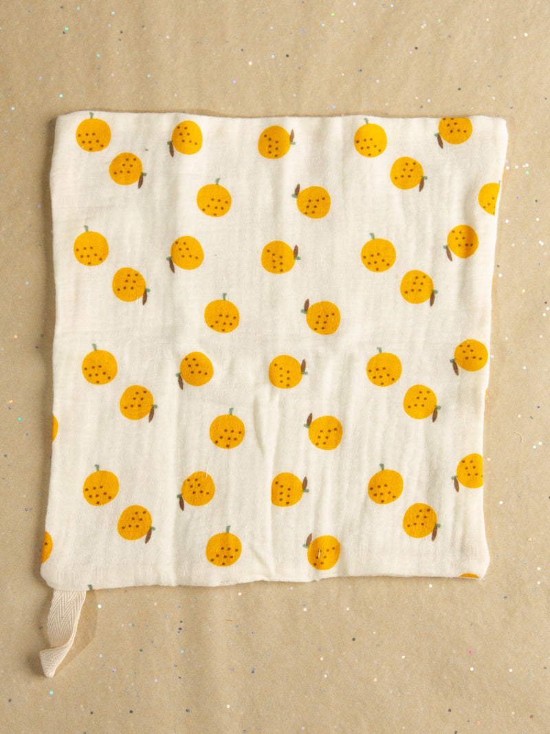 Cotton Muslin Wash Cloth in Citrus