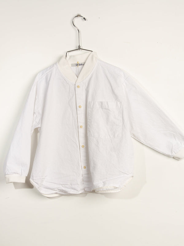 Bomber Button Up in White