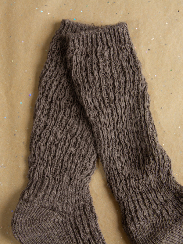 Chunky Knit Sock in Grey