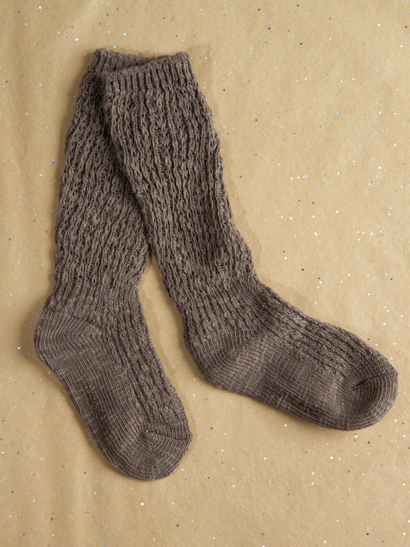 Chunky Knit Sock in Grey