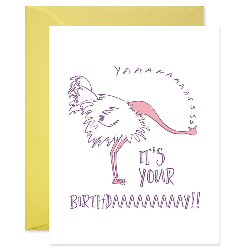 Yas Ostrich Birthday Card